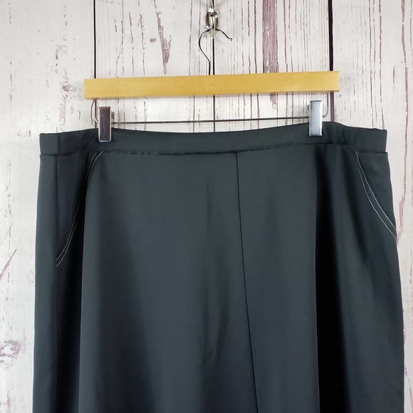 Womens Vintage A Line Skirt Size 40/3X Midi Pull On Stretch Waist Black - Picture 2 of 7